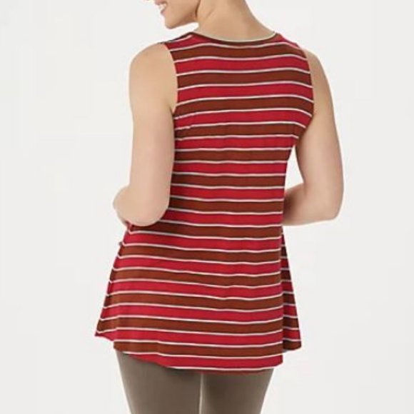 LOGO Striped Knit Tank with Patch Pockets 5257 - Picture 2 of 2